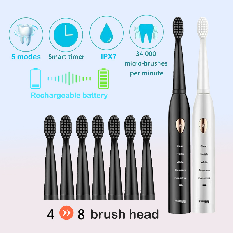 Electric Toothbrush Sonic - Электрическая зубная щетка с 5 передачами,