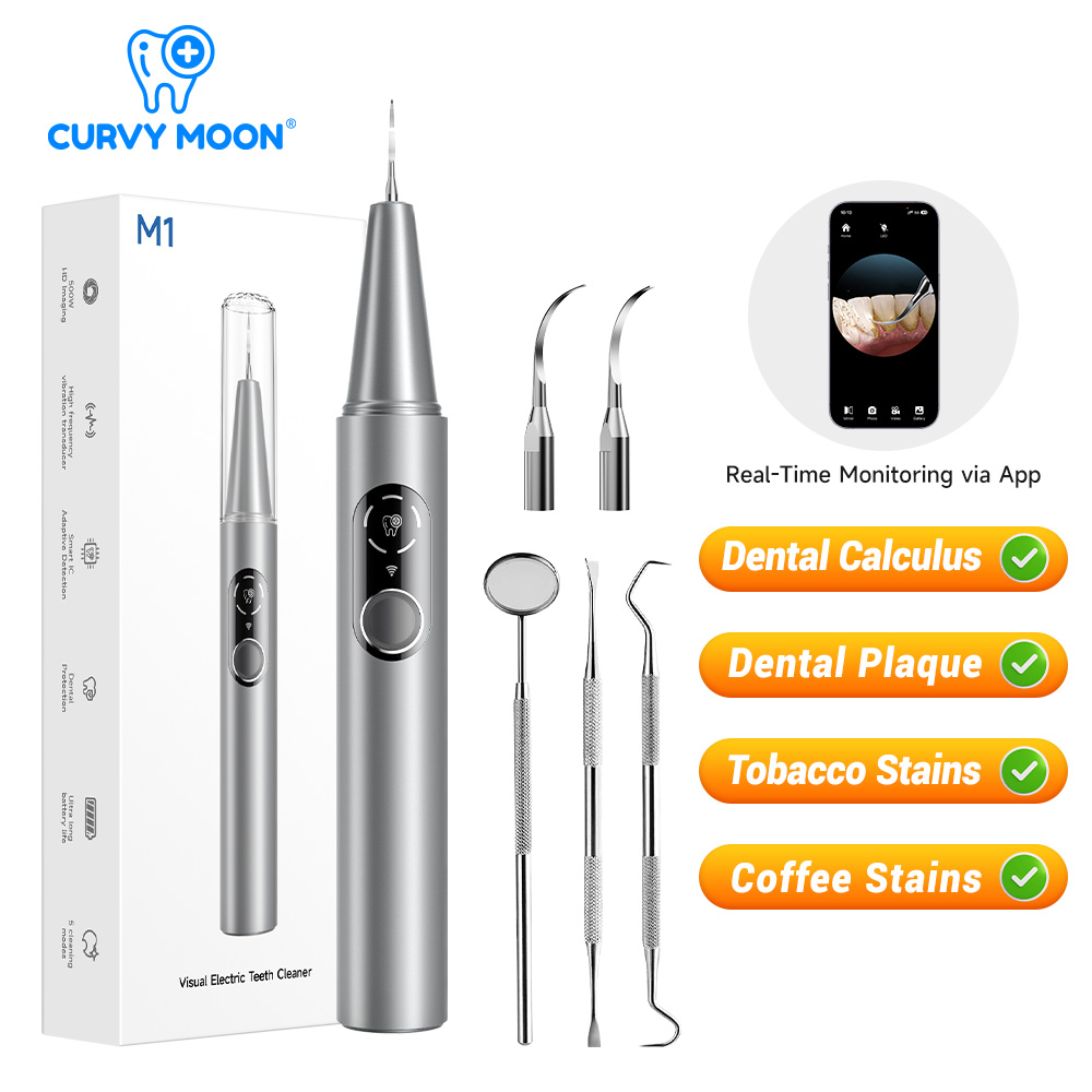 Teeth Whitening Express - Электрический ультразвуковой очиститель зубов CURVY MOON