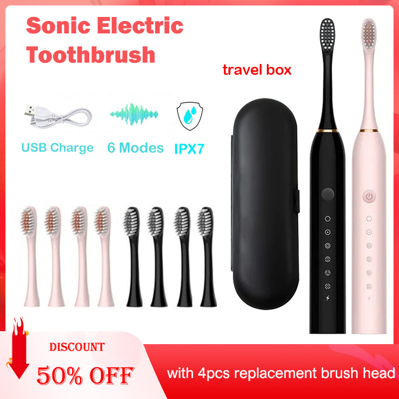 Electric Toothbrush Sonic - Звуковая электрическая зубная щетка IPX7 Водонепроницаемая
