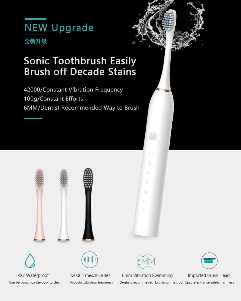 Звуковая электрическая зубная  – обзор и цена Electric Toothbrush Sonic